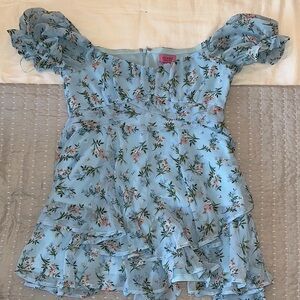 Francesca's Collections Blue Floral Mini Dress